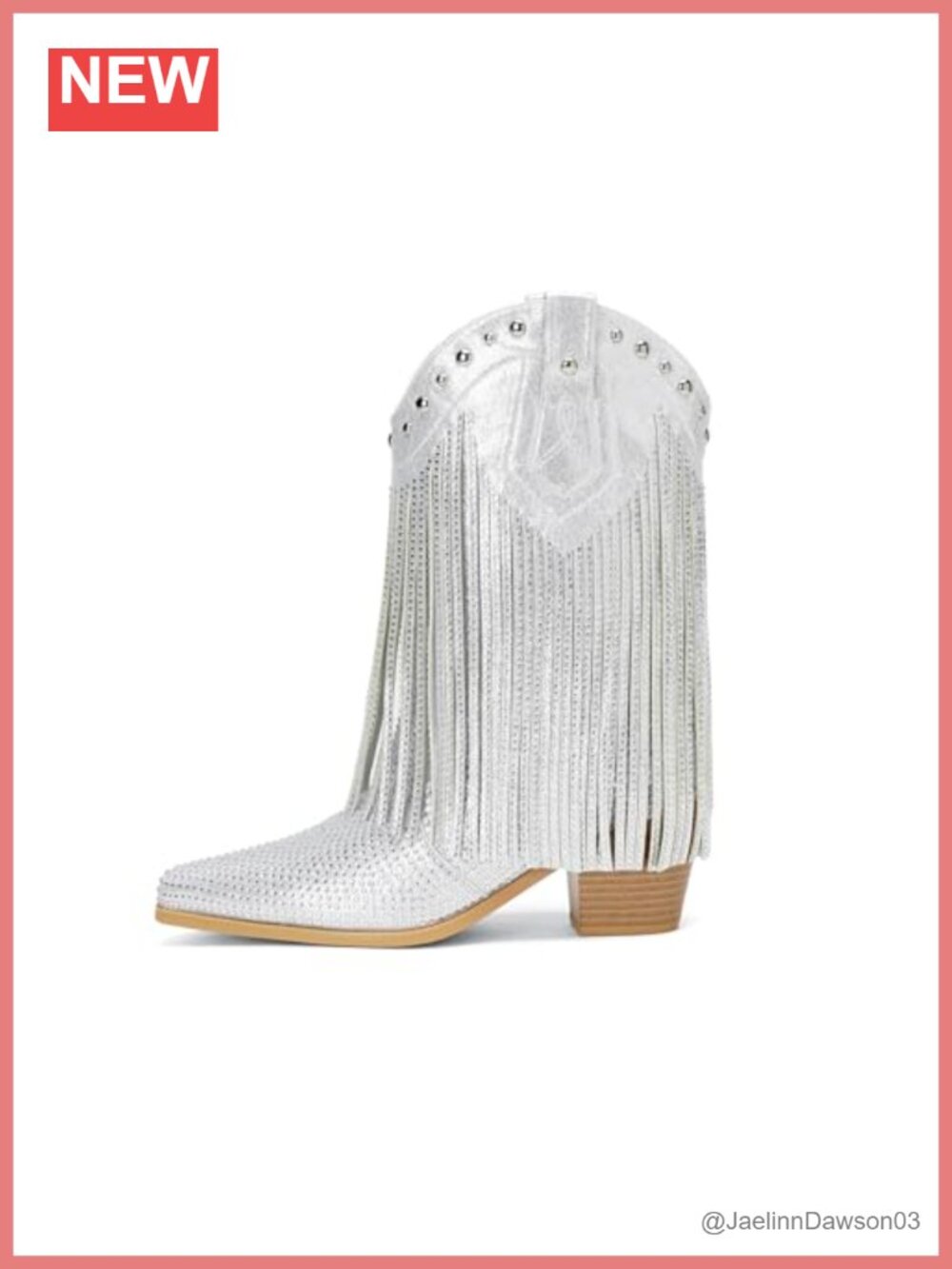 Rhinestone Fringe Cowgirl Ankle Boots Sparkly Western Chunky Heel Bling Tassel